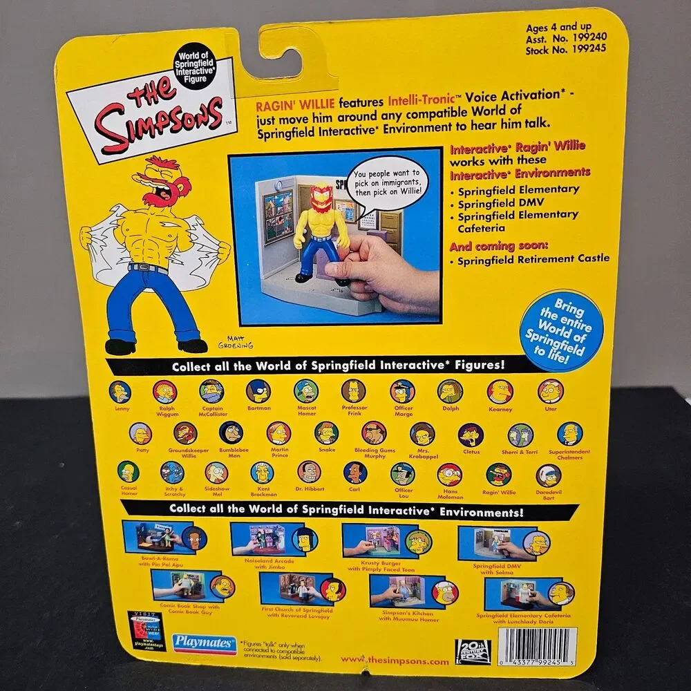 Ragin' Willie World of Springfield Simpsons Intelli-tronic Figure NIP Series 8